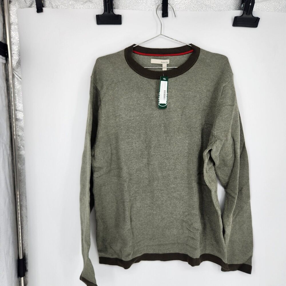 Hawker‎ Rye Men's Green Large Heathered Tuck Stitch Crewneck NWOT
